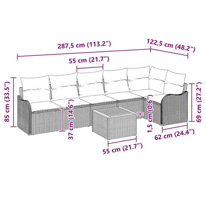 Set de canapele pentru grădină 7 pcs Negru Rattan poli - WALTI WALTI