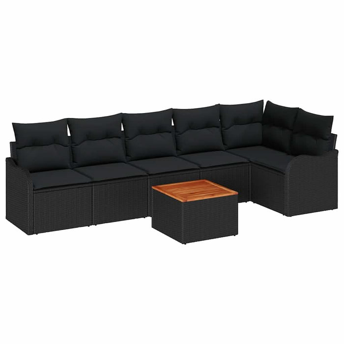 Set de canapele pentru grădină 7 pcs Negru Rattan poli - WALTI WALTI