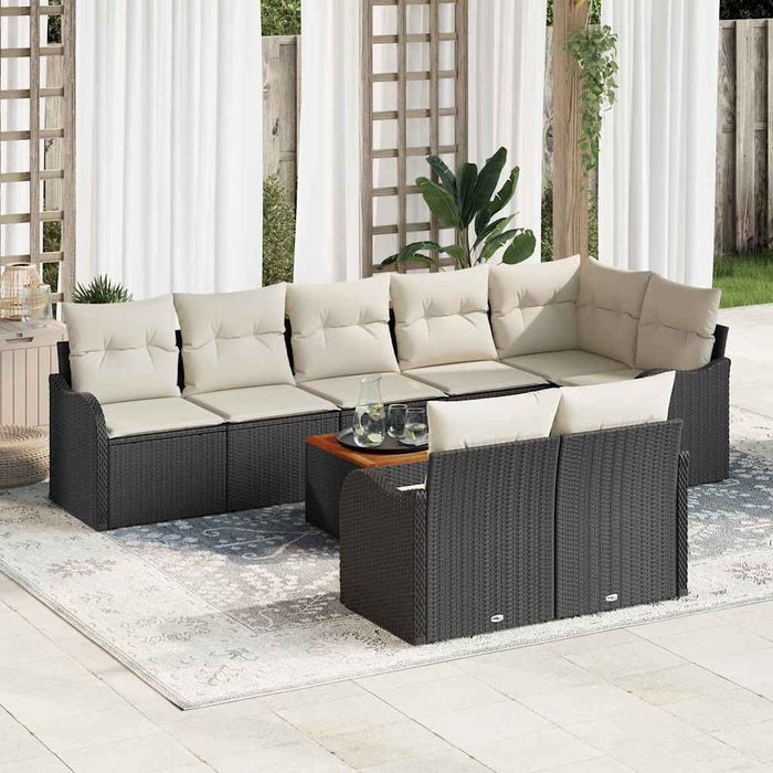 Set de canapele pentru grădină 9 pcs Negru Rattan poli - WALTI WALTI