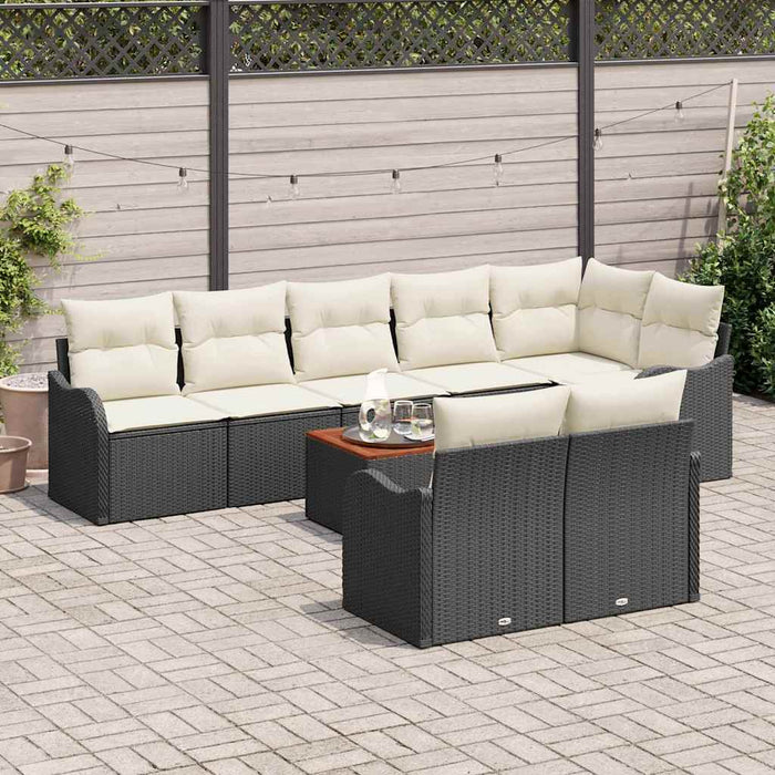 Set de canapele pentru grădină 9 pcs Negru Rattan poli - WALTI WALTI