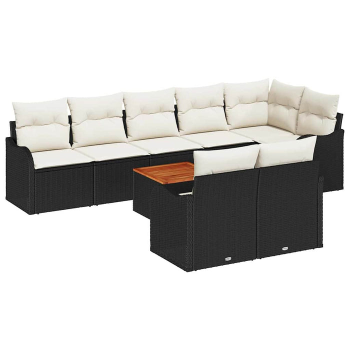 Set de canapele pentru grădină 9 pcs Negru Rattan poli - WALTI WALTI