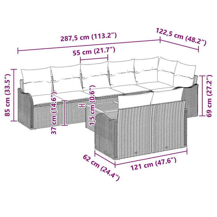 Set de canapele pentru grădină 9 pcs Negru Rattan poli - WALTI WALTI