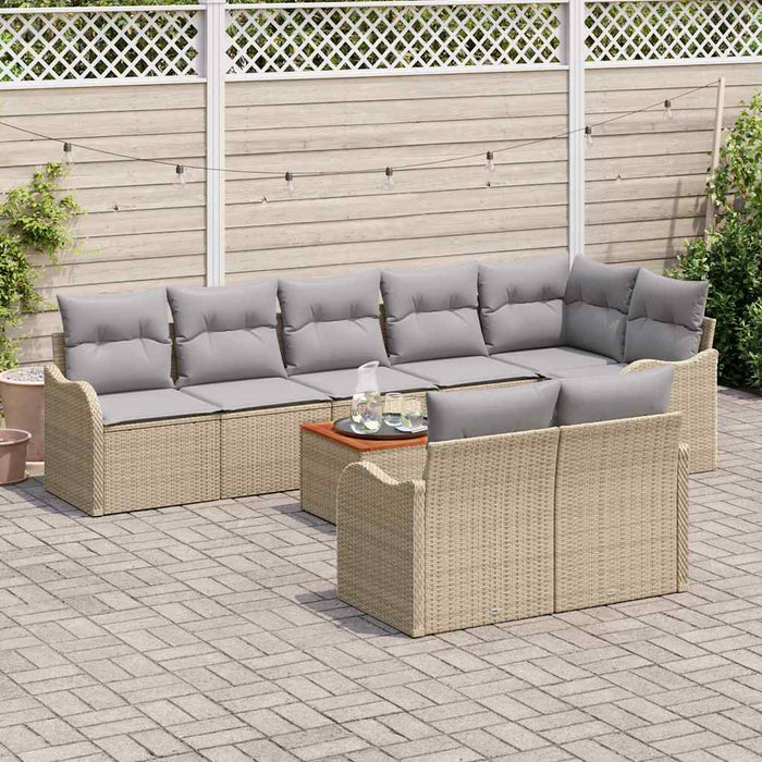 Set de canapele pentru grădină 9 pcs Bej Rattan poli - WALTI WALTI
