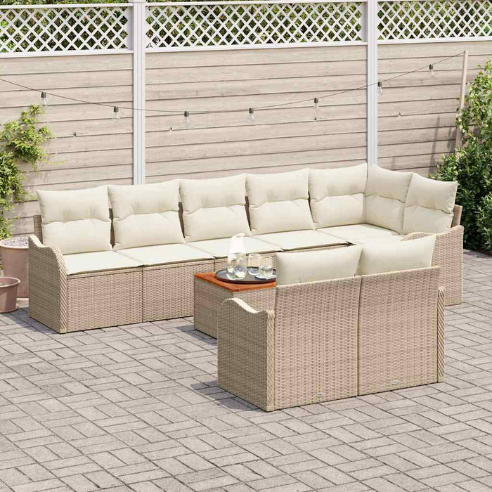 Set de canapele pentru grădină 9 pcs Bej Rattan poli - WALTI WALTI