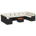 Set de canapea de grădină vidaXL de 11 piese cu perne, Ratan negru, Acacia - WALTI WALTI