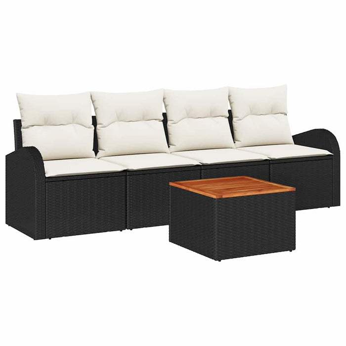 Set de canapele pentru grădină 5 pcs Negru Rattan poli - WALTI WALTI