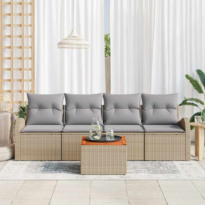 Set de canapele pentru grădină 5 pcs Bej Rattan poli - WALTI WALTI