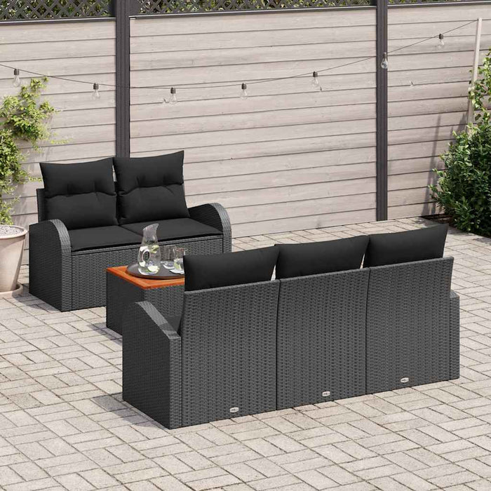 Set de canapele pentru grădină 6 pcs Negru Rattan poli - WALTI WALTI