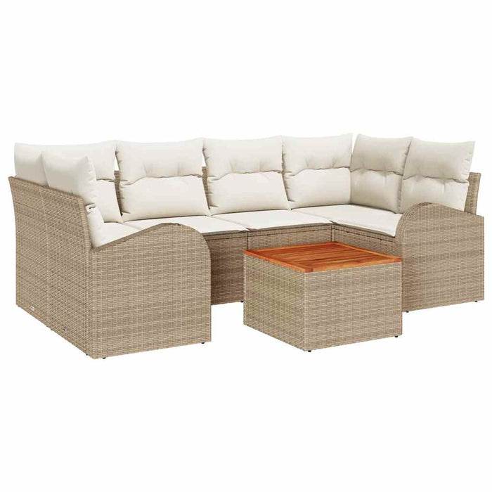 Set de canapele pentru grădină cu pernă 7 pcs Bej poliratan - WALTI WALTI
