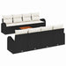 Set Canapele Grădină cu Perne, Negru, Poliratan, Acacia - WALTI WALTI