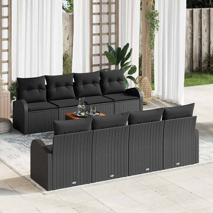 Set de canapele pentru grădină 9 pcs Negru Rattan poli - WALTI WALTI