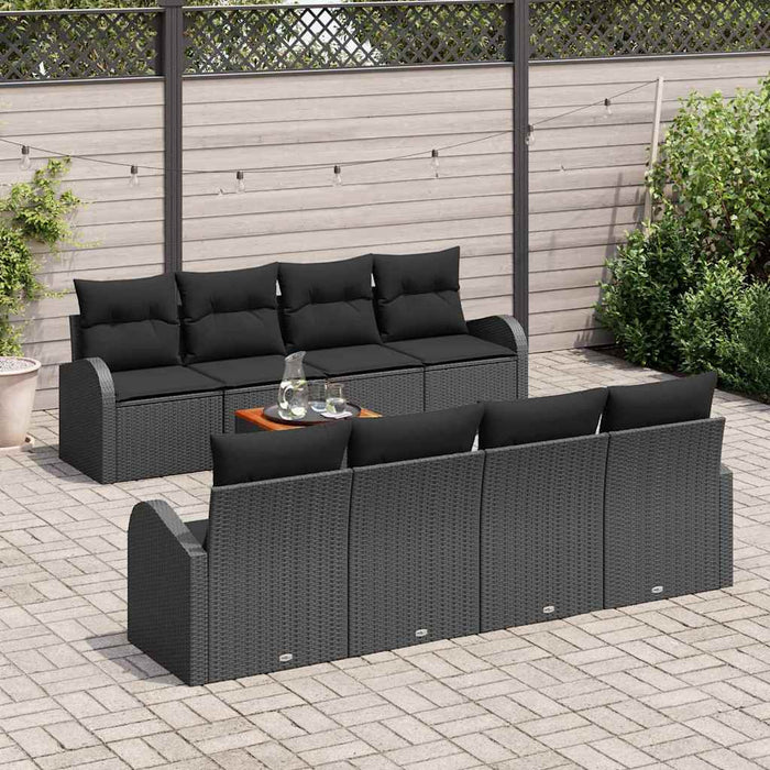 Set de canapele pentru grădină 9 pcs Negru Rattan poli - WALTI WALTI