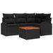 Set canapea de grădină , 5 piese, cu perne, negru, poliratan, acacia - WALTI WALTI