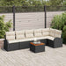 Set canapea de grădină 7 piese cu perne Black Poly Rattan Acacia - WALTI WALTI