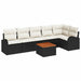 Set canapea de grădină 7 piese cu perne Black Poly Rattan Acacia - WALTI WALTI