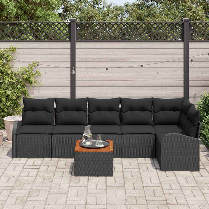 Set de canapele pentru grădină 7 pcs Negru Rattan poli - WALTI WALTI