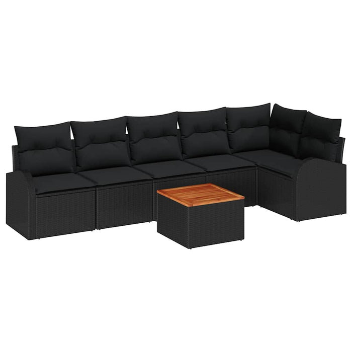 Set de canapele pentru grădină 7 pcs Negru Rattan poli - WALTI WALTI