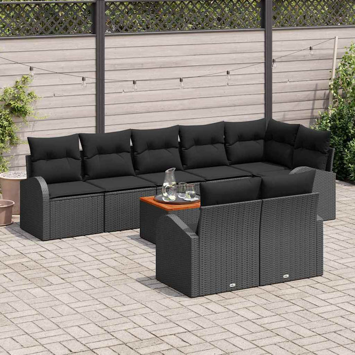 Set de canapele pentru grădină 9 pcs Negru Rattan poli - WALTI WALTI
