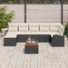 Set de 8 piese de sofa pentru grădină cu perne Negru Ratan poli Acacia - WALTI WALTI