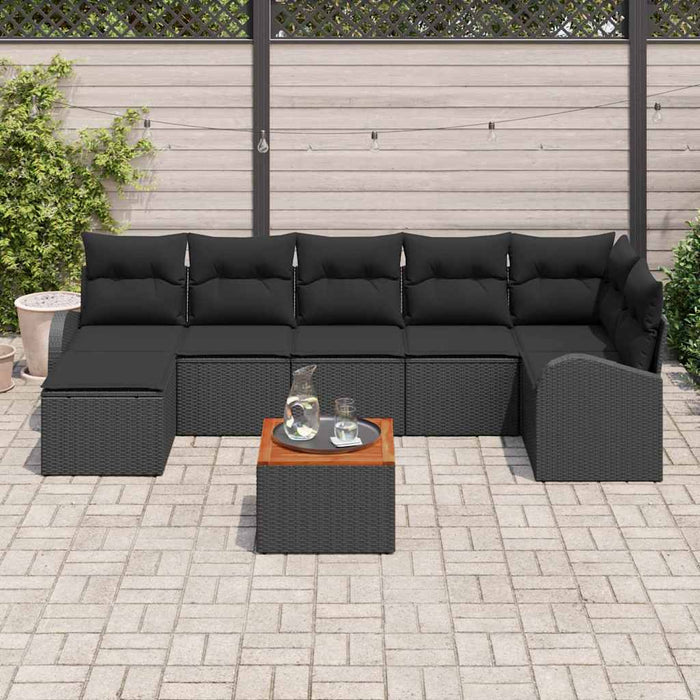 Set de canapele pentru grădină 8 pcs Negru Rattan poli - WALTI WALTI