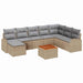 Set de grădină , 9 piese, cu perne, Bej, din rattan poliuretanic, Acacia - WALTI WALTI
