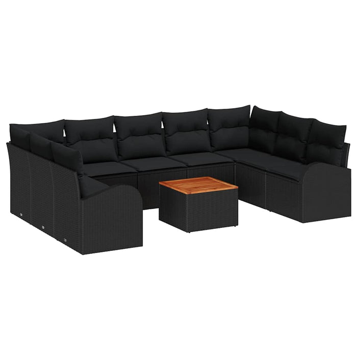 Set de canapele pentru grădină 10 pcs Negru Rattan poli - WALTI WALTI