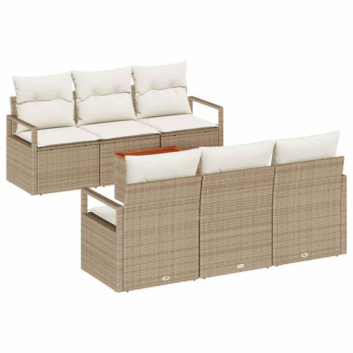 Set de canapele pentru grădină cu pernă 7 pcs Bej poliratan - WALTI WALTI