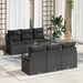 Set de canapele de grădină cu 7 piese și perne din rattan negru și acacia - WALTI WALTI