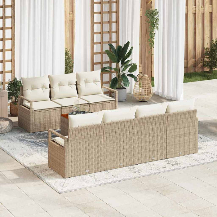 Set de canapele pentru grădină cu pernă 8 pcs Bej poliratan - WALTI WALTI