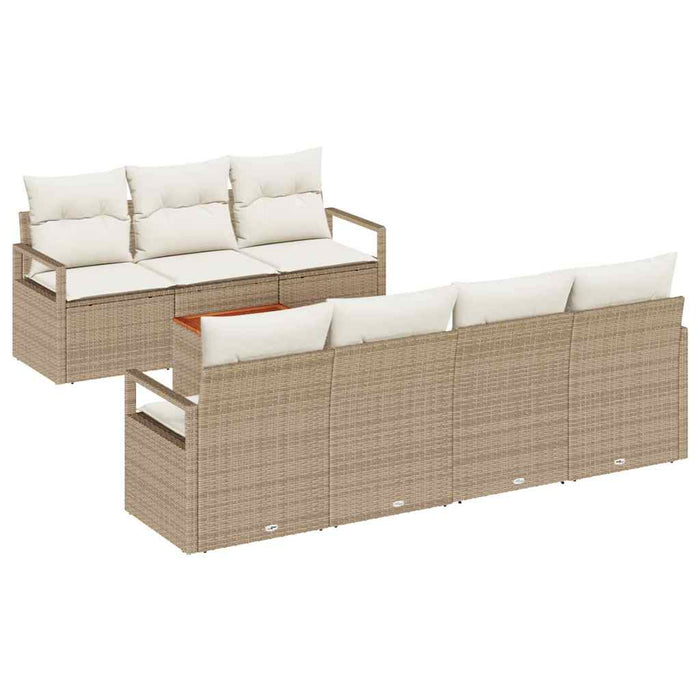 Set de canapele pentru grădină cu pernă 8 pcs Bej poliratan - WALTI WALTI