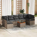 Set de mobilier de grădină cu 8 piese, gri, din rattan poly și acacia, cu perne - WALTI WALTI