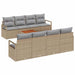 Set de canapea pentru grădină, 9 piese, cu perne, bej, rattan sintetic, acacia - WALTI WALTI