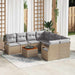 Set de canapele pentru grădină cu pernă 9 pcs Bej Rattan poli - WALTI WALTI