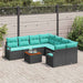 Set de canapele pentru grădină cu pernă 9 pcs Negru poliratan - WALTI WALTI