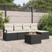 Set de canapele de grădină din 6 piese cu perne, Negru, Rattan Poli, Acacia - WALTI WALTI