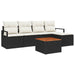 Set de canapele de grădină din 6 piese cu perne, Negru, Rattan Poli, Acacia - WALTI WALTI