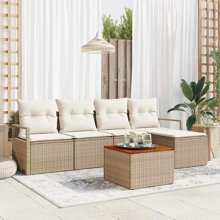Set de canapele pentru grădină cu pernă 6 pcs Bej poliratan - WALTI WALTI