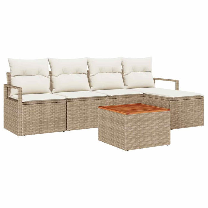 Set de canapele pentru grădină cu pernă 6 pcs Bej poliratan - WALTI WALTI
