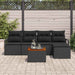 Set de canapele de grădină 6 piese cu perne, din rattan negru și acacia - WALTI WALTI