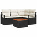 Set de canapele pentru grădină cu pernă 5 pcs Negru Rattan poli - WALTI WALTI