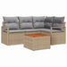 Set de canapele pentru grădină cu pernă 5 pcs Bej Rattan poli - WALTI WALTI