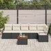 Set de canapele pentru grădină din 7 piese cu perne negre, rattan sintetic, acacia - WALTI WALTI