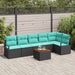 Set de canapele pentru grădină cu pernă 7 pcs Negru poliratan - WALTI WALTI