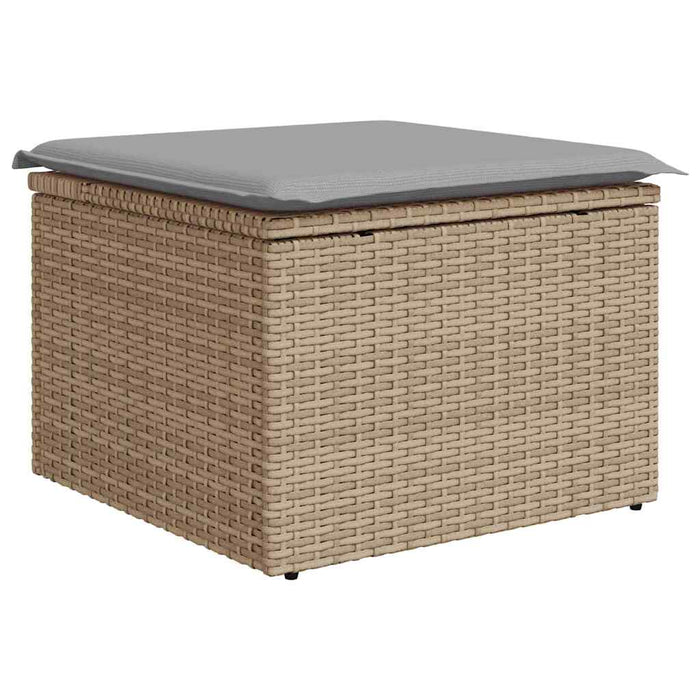 Set de canapea pentru grădină, 7 piese, cu perne, bej, din rattan sintetic și lemn de acacia. - WALTI WALTI