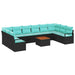 Set de canapele pentru grădină cu pernă 11 pcs Negru poliratan - WALTI WALTI