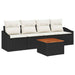 Set de canapea de grădină 5 piese cu perne, rattan negru, acacia - WALTI WALTI