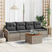 Set de canapele pentru grădină cu pernă 5 pcs Gri Rattan poli - WALTI WALTI