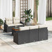 Set canapea grădină , 6 piese, cu perne, Negru, Poli Rattan, Acacia - WALTI WALTI