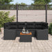 Set de canapele pentru grădină cu pernă 7 pcs Negru Rattan poli - WALTI WALTI