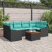 Set de canapele pentru grădină cu pernă 7 pcs Negru poliratan - WALTI WALTI